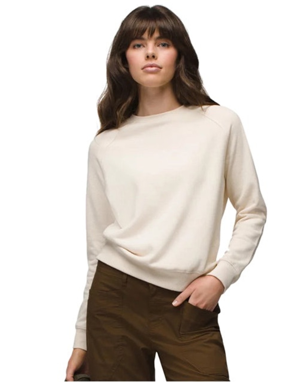 NWT Prana Cozy Up Crewneck Sweatshirt Canvas Heather Size M